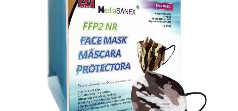 Respirátor FFP2 - farebný, maskáčový