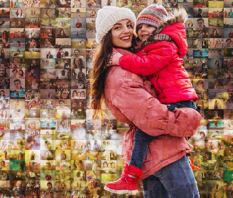 Mozaika na plátne z vlastných fotografií 