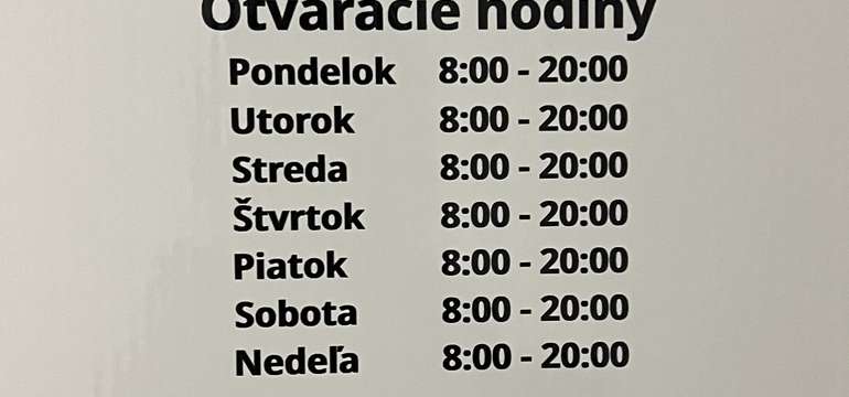 Otváracie hodiny salóna