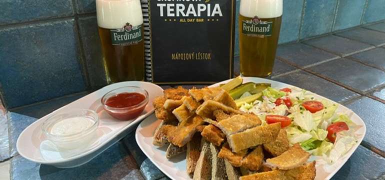 Rezňový tanier (430 g) + 2x pivo Ferdinand 10° (0,5 l)