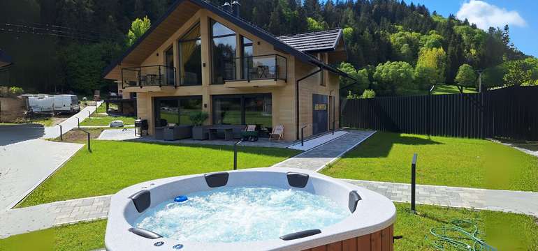 Horský chalet na brehu Dunajca s vírivkou pre až 6 osôb