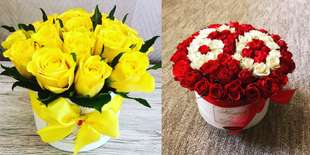 Kvetinový box ruží podľa vlastného výberu farby