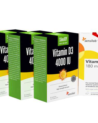 Vitamín D3 - balíček na 3 mesiace + šumivý vitamín C (180 mg) zdarma