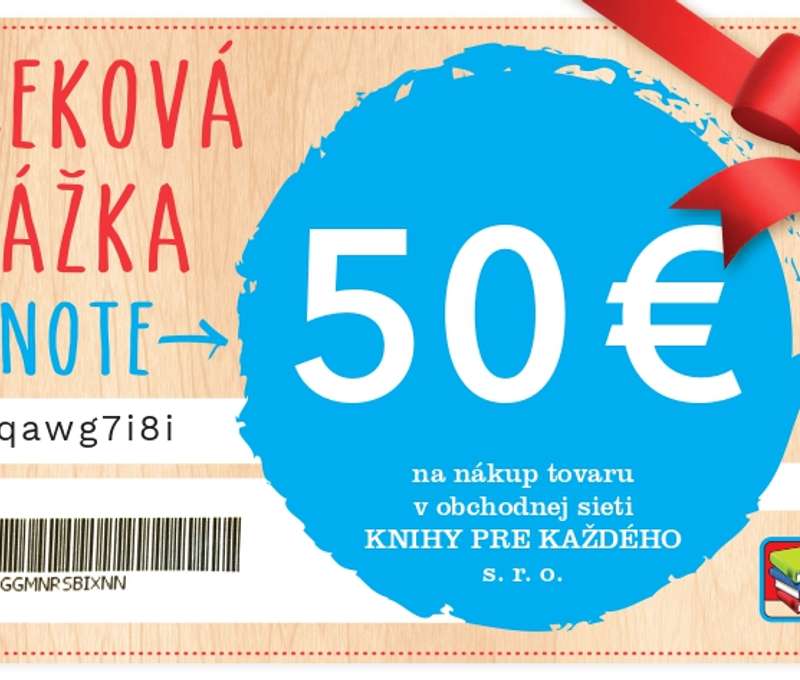 Darčekové poukážky v rôznej hodnote až do 50 eur 