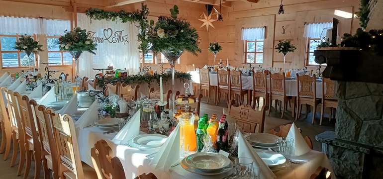 Restaurace u penzionu Tatrzanski Bór v Polsku
