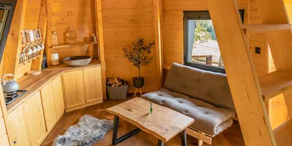 Luxusný únik do prírody v Diamond Cabin Orava s raňajkami a fínskou saunou/Orava - Párnica