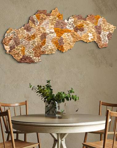 3D Drevená puzzle mapa Slovenska 