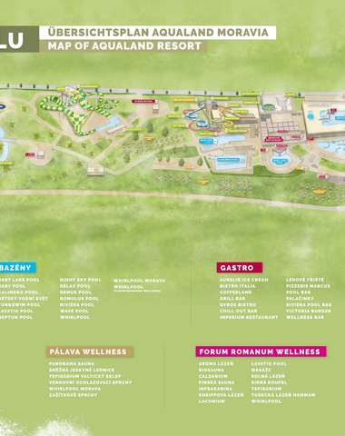 Aqualand Moravia - mapa areálu