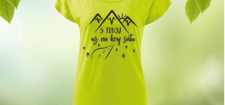 Dámske tričko-šaty s lodičkovým výstrihom - motív S tebou
