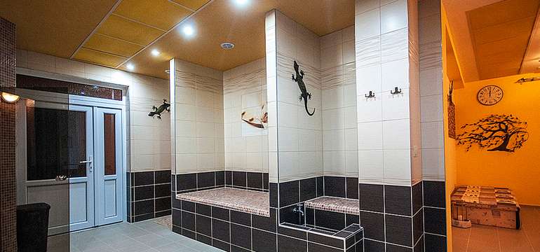 K dispozícii je vírivá vaňa, fínska sauna, infra sauna, parná sauna, vyhrievacia lavica, ochladzovan