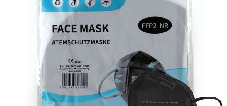 Respirátor FFP2 - farebný, čierny