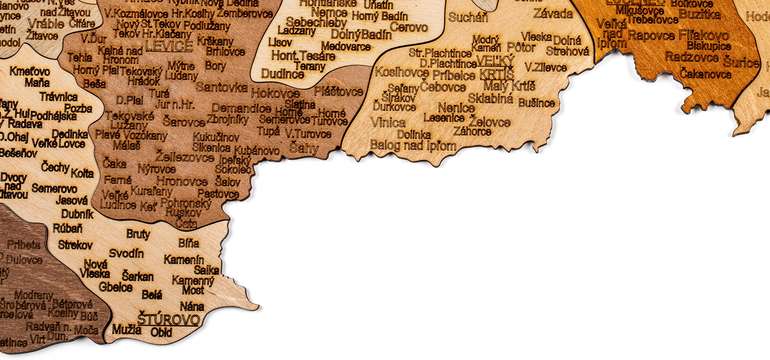 3D Drevená puzzle mapa Slovenska 