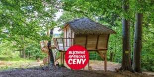 EXTRA CENA: Zážitkové ubytovanie v domčeku na strome s raňajkami a možnosťou wellness