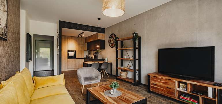 Štýlová obývacia izba v apartmáne
