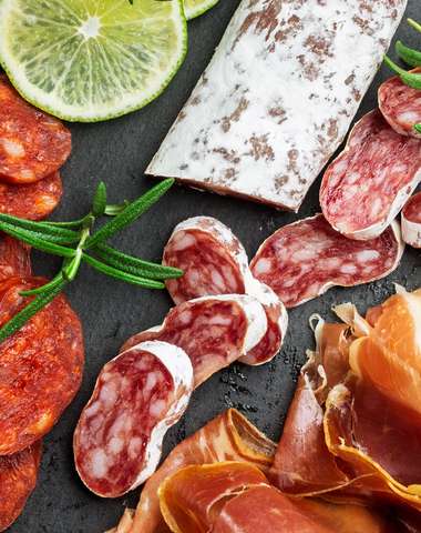 Sada 5-kilovej šunky so stojanom a nožom + klobása alebo paella