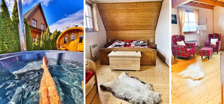 Útulná Drevenička Anička pre 6 osôb so súkromným wellness pri Liptovskej Mare