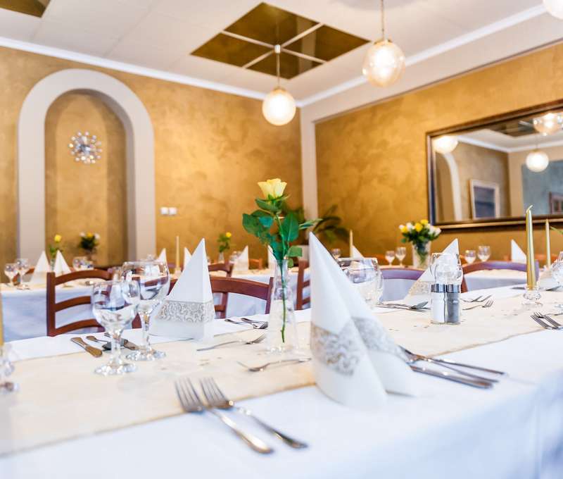 Okrem reštaurácie má hotel aj dva salóniky s kapacitou do 30 miest