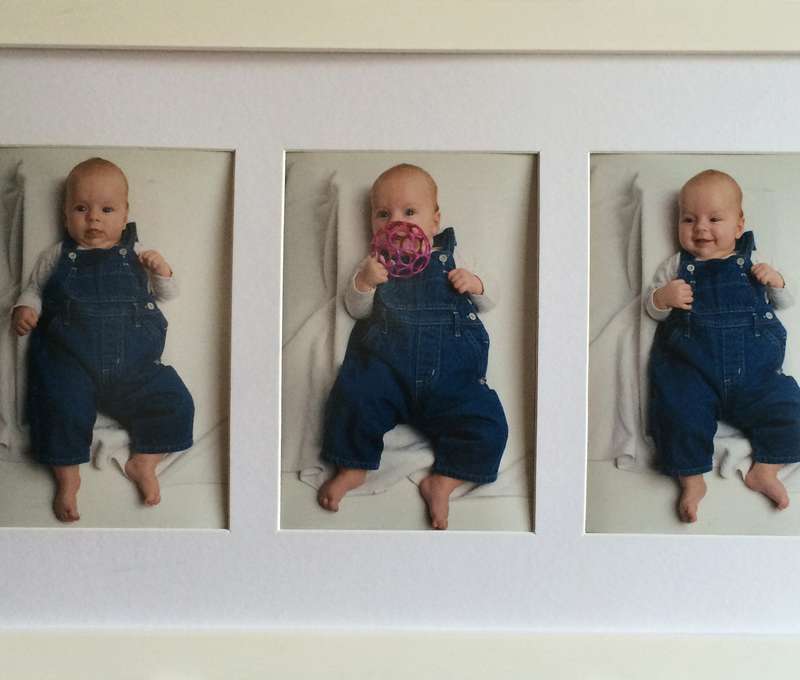 Rámik s miestom na tri fotografie na výšku alebo na šířku