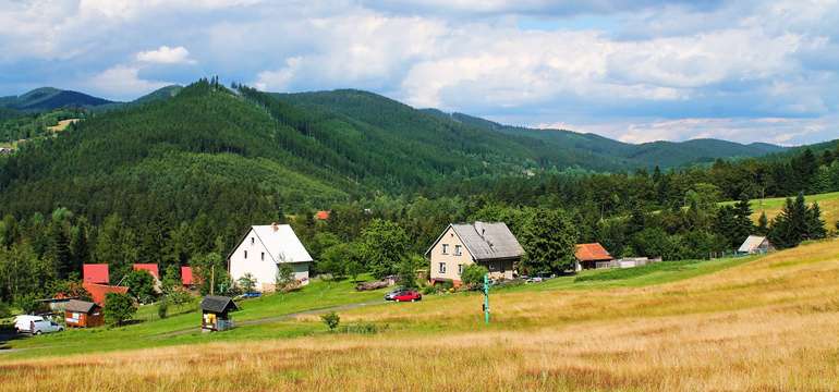 Krásná krajina obce Horní Bečva