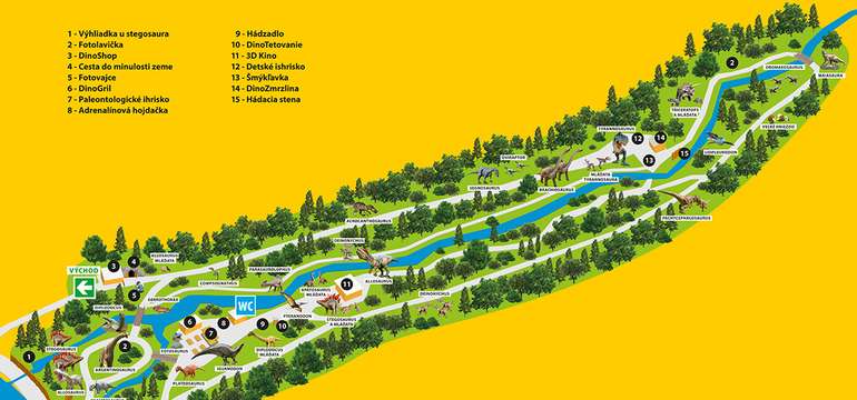 Mapa areálu DinoParku