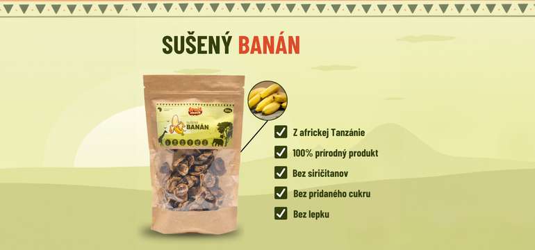 Sušený banán priamo z Afriky