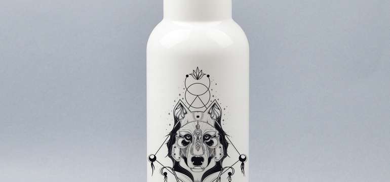 Turistická termoplechovka (500 ml) - kov, bambus