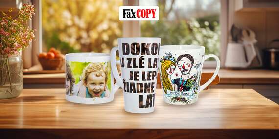 Originálne hrnčeky s vlastným motívom od FaxCOPY, osobný odber ZADARMO až v 40 predajniach/Slovensko