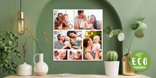 Fotokoláž alebo tablo na ekologickom plátne z bavlny