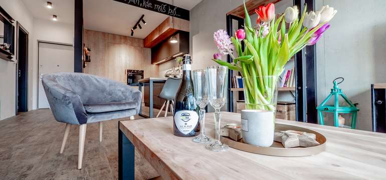 Štýlová obývacia izba v apartmáne