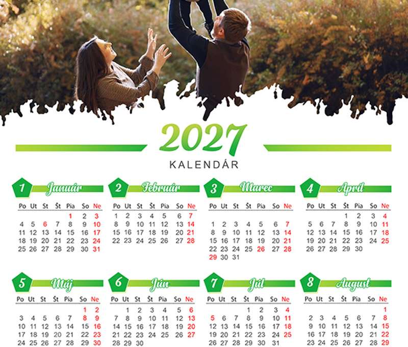 Extra veľký kalendár z vašich fotiek - šablóna 3