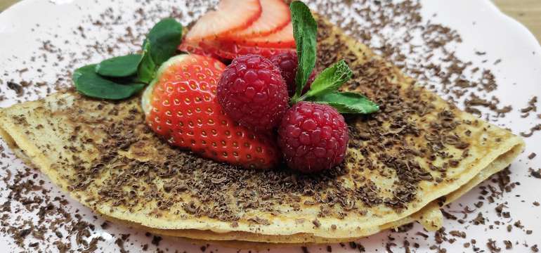 Palacinky s light džemom (jahoda alebo marhuľa)