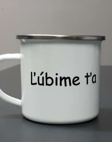 Plechový smaltovaný hrnček 355 ml (výška 80 mm, priemer 87 mm)