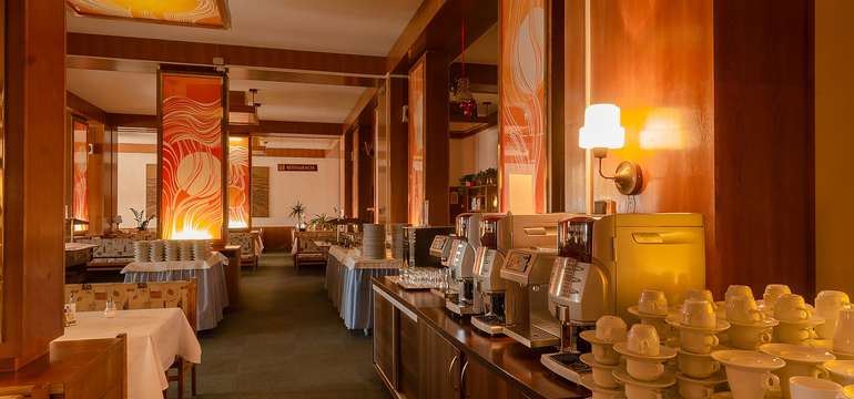 V hoteli sa nachádza aj priestranný lobby bar so širokou ponukou nápojov a pochutín
