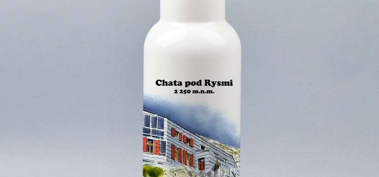 Turistická termoplechovka (500 ml) - kov, bambus