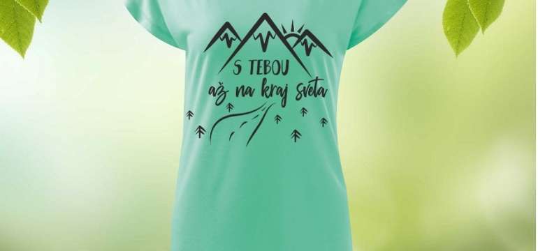 Dámske tričko-šaty s lodičkovým výstrihom - motív S tebou