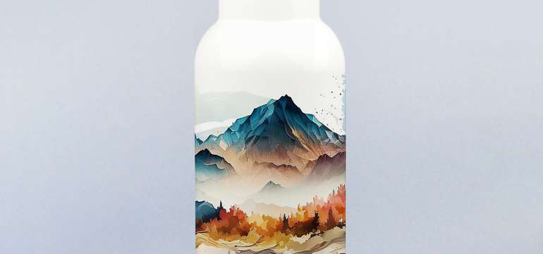 Turistická termoplechovka (500 ml) - kov, bambus