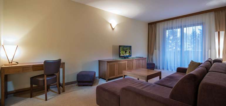 Apartmán Premium: 1x ložnice s manželskou postelí, 1x obývací pokoj s rozkládacím gaučem