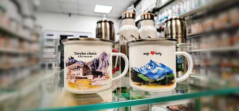 Turistické nerezové a smaltované termohrnčeky s krásnymi motívmi