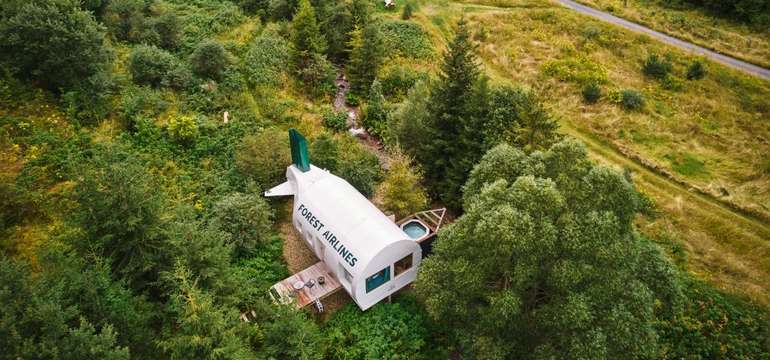 Lietadlo v lese - najoriginálnejší glamping + neobmedzená sauna a vírivka