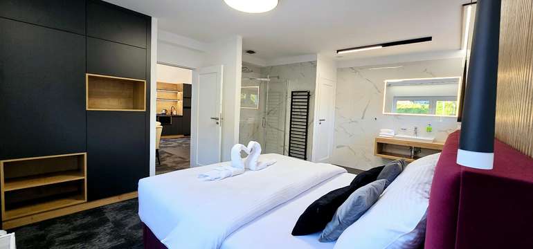 Mezonetový apartmán v komplexe Salón MISSEN - spodná spálňa