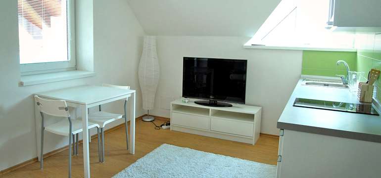 Jedáleň a kuchyňa v každom apartmáne